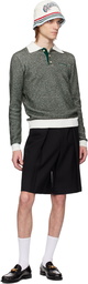 Casablanca Green & Brown Boucle Stripe Polo