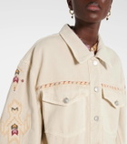 Marant Etoile Manona embroidered denim jacket
