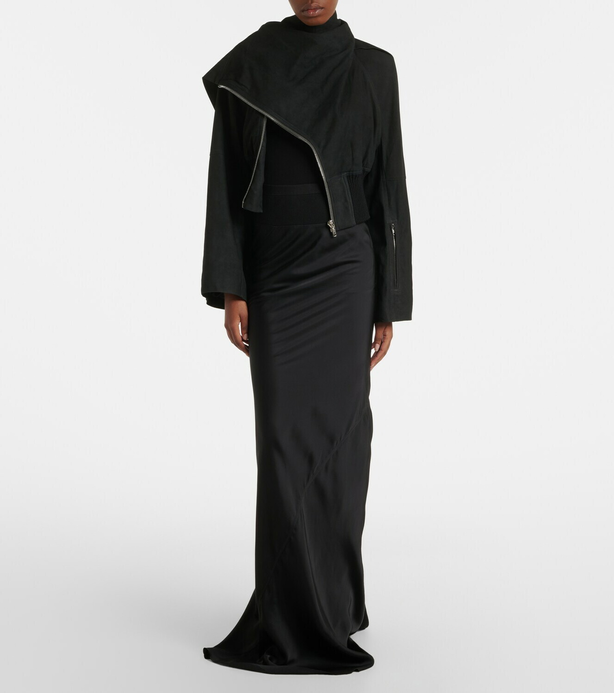 Rick Owens Coda draped satin maxi skirt