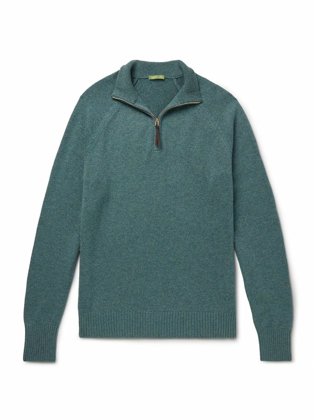 Photo: Sid Mashburn - Cashmere Half-Zip Sweater - Blue
