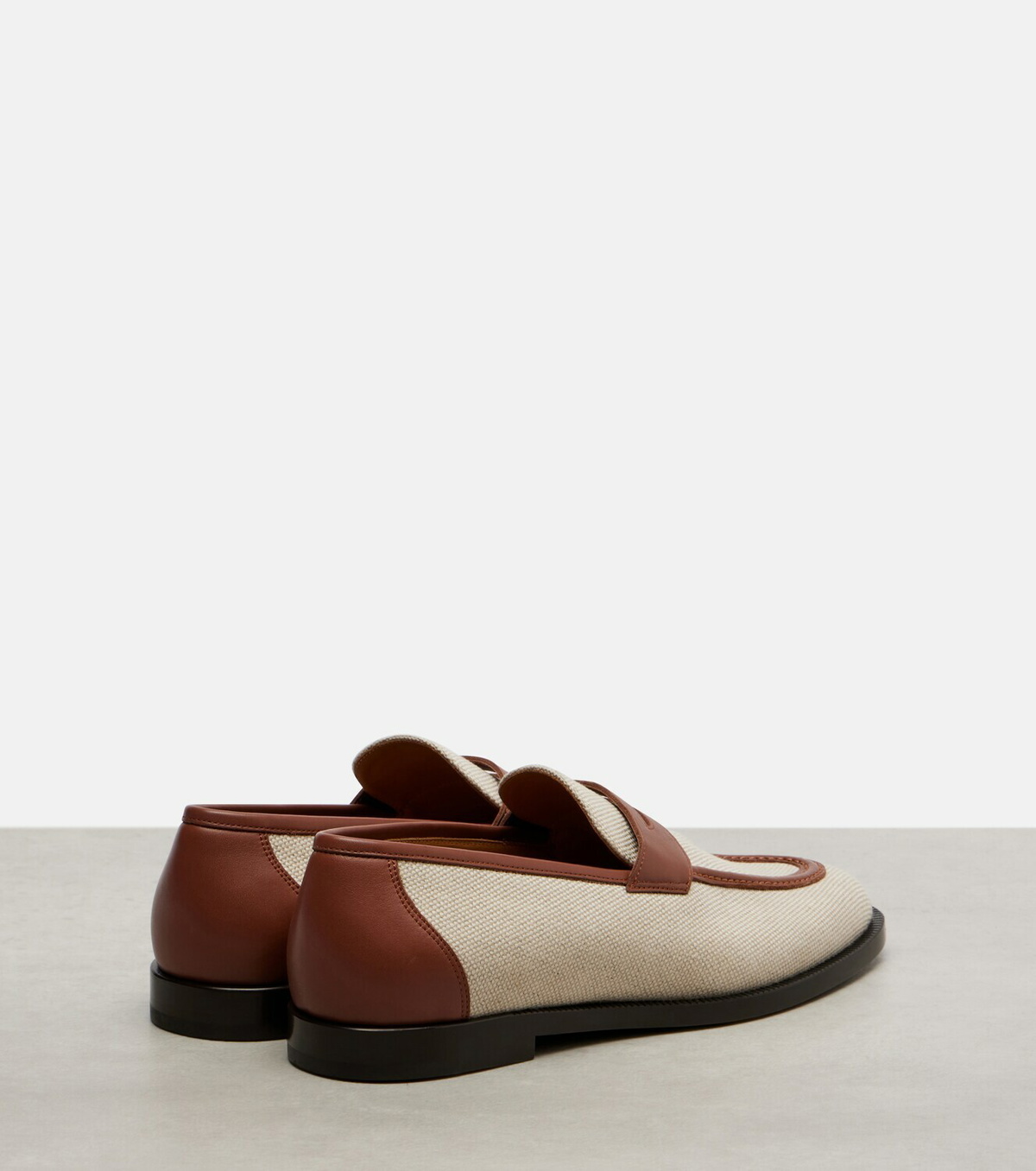 Loro Piana Sergio leather-trimmed penny loafers