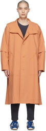 Homme Plissé Issey Miyake Orange Canvas Coat