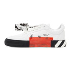 Off-White White and Purple Vulcanized Low Sneakers