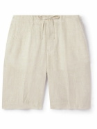 Loro Piana - Straight-Leg Linen Drawstring Bermuda Shorts - Neutrals