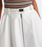 Prada Belted cotton midi skirt