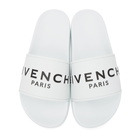 Givenchy White Logo Flat Sandals