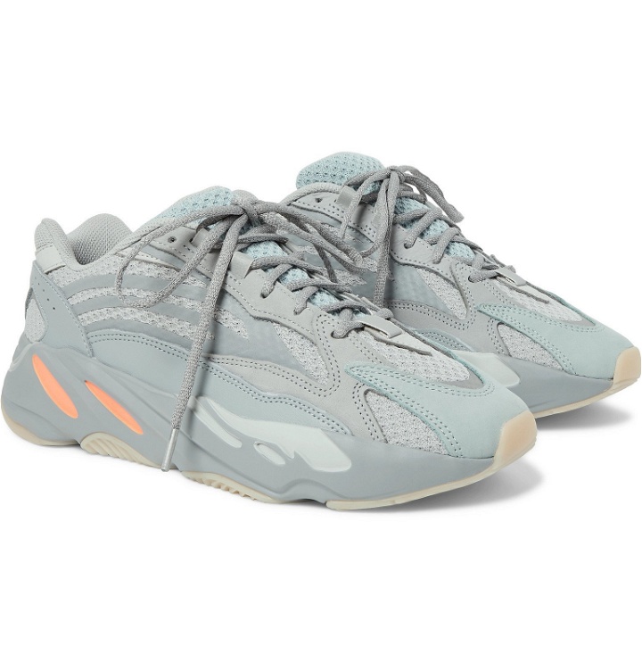 Photo: adidas Originals - Yeezy Boost 700 V2 Suede, Mesh and Leather Sneakers - Gray