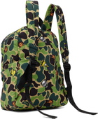 BAPE Khaki New ABC Milo All Friends Medium Backpack