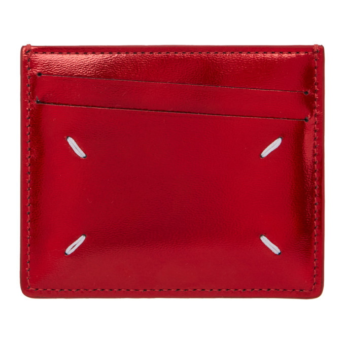 Photo: Maison Margiela Red Metallic Leather Card Holder