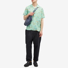 Beams Plus Men's Open Collar Rayon Print Shirt in Mint Green