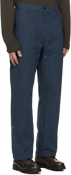 Uniform Bridge Navy Double Knee Stud Trousers