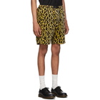 Wacko Maria Yellow Velvet Leopard Shorts