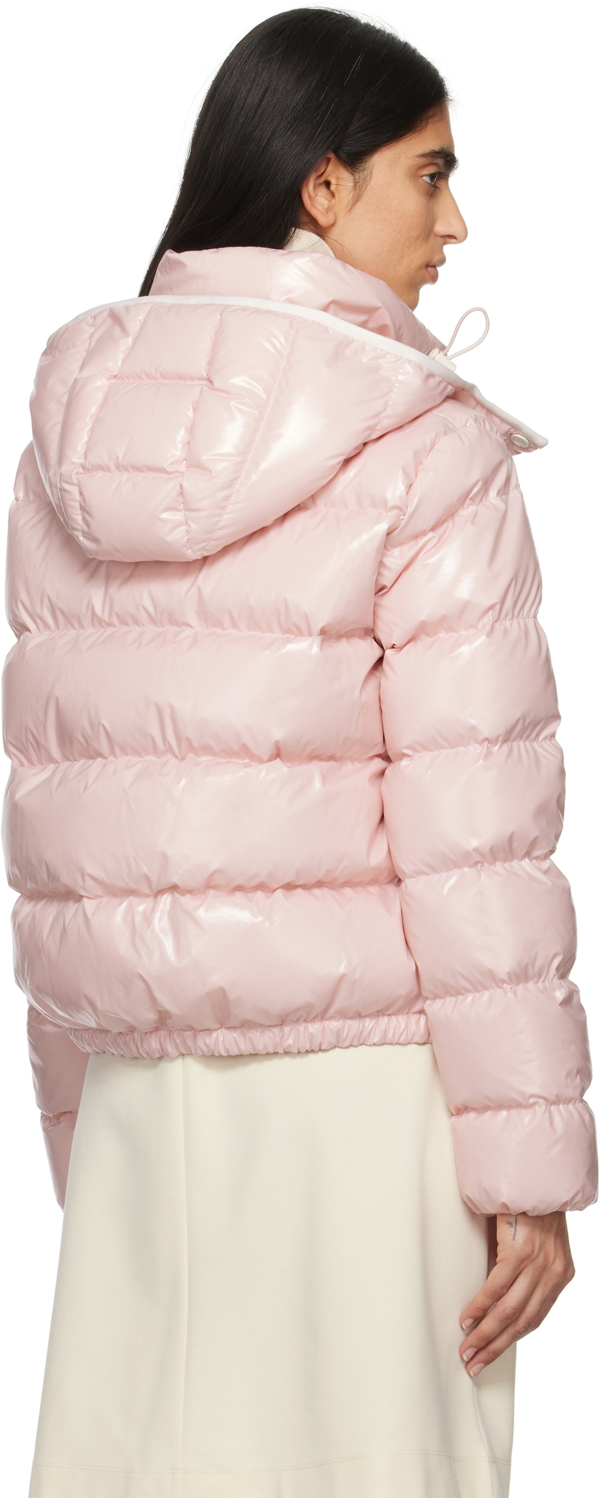 Moncler Pink Andro Hooded Short Down Jacket Moncler