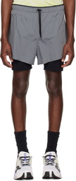 On Gray Performance Volt Running Shorts