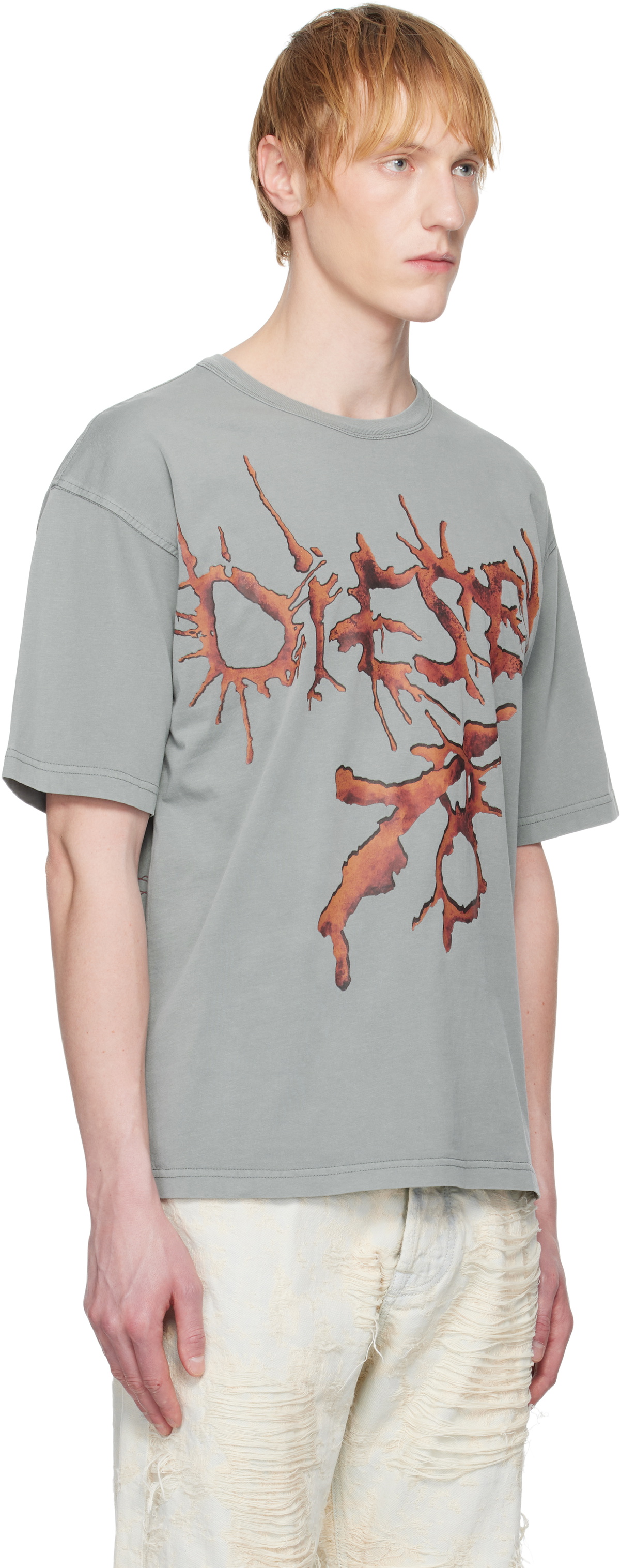 Diesel Gray T-Boxt-R28 T-shirt Diesel