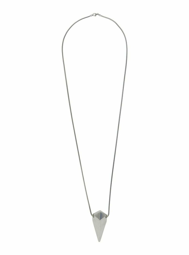 Photo: Rick Owens Metallic Necklace With Pyramid Shaped Charm In Brass And Hematite Man