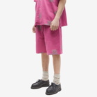 Needles Men's Kimono Jacquard Basketball Short in Pink Cross
