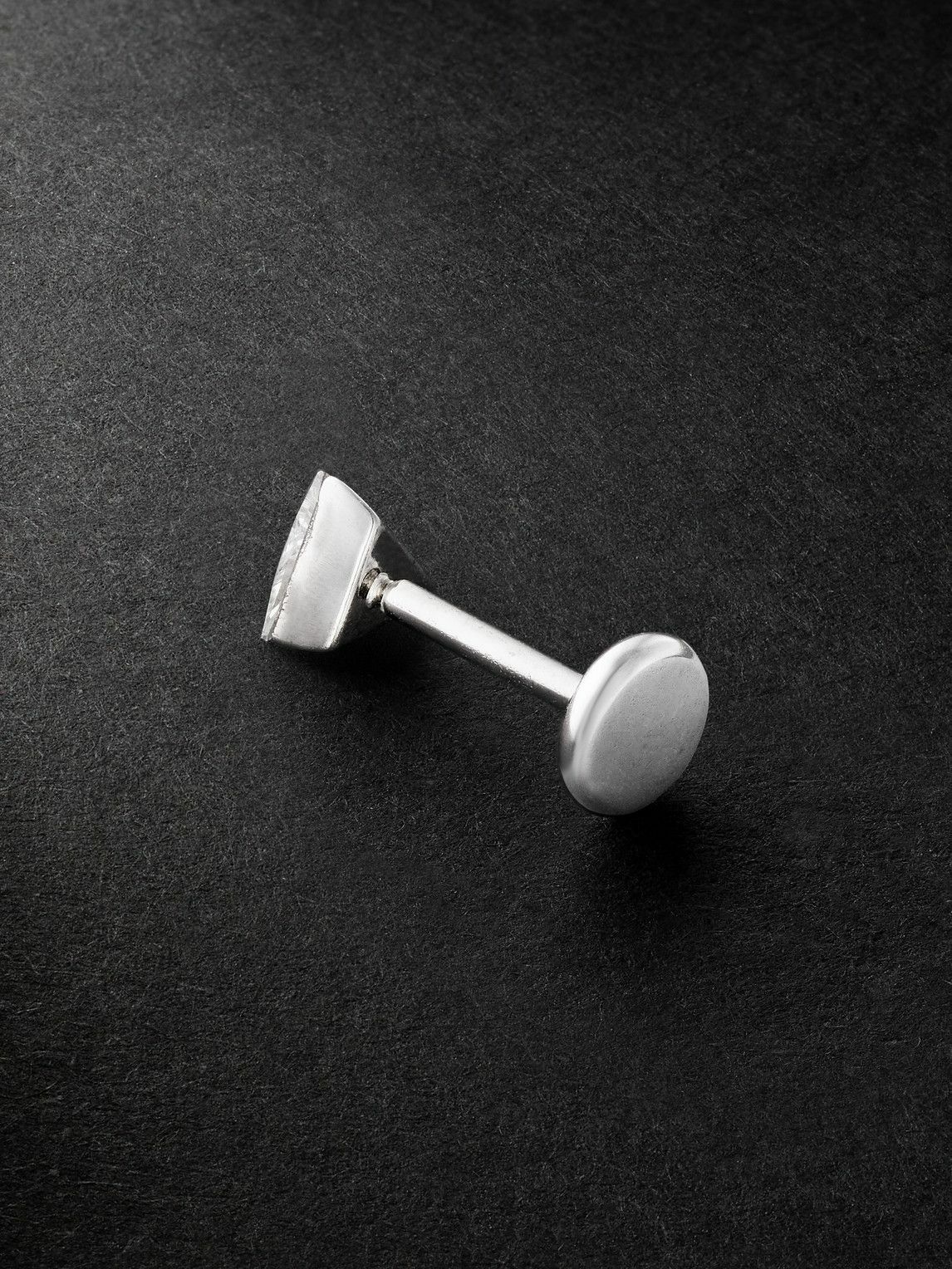 MARIA TASH - Invisible 4mm 18-Karat White Gold Diamond Single Earring