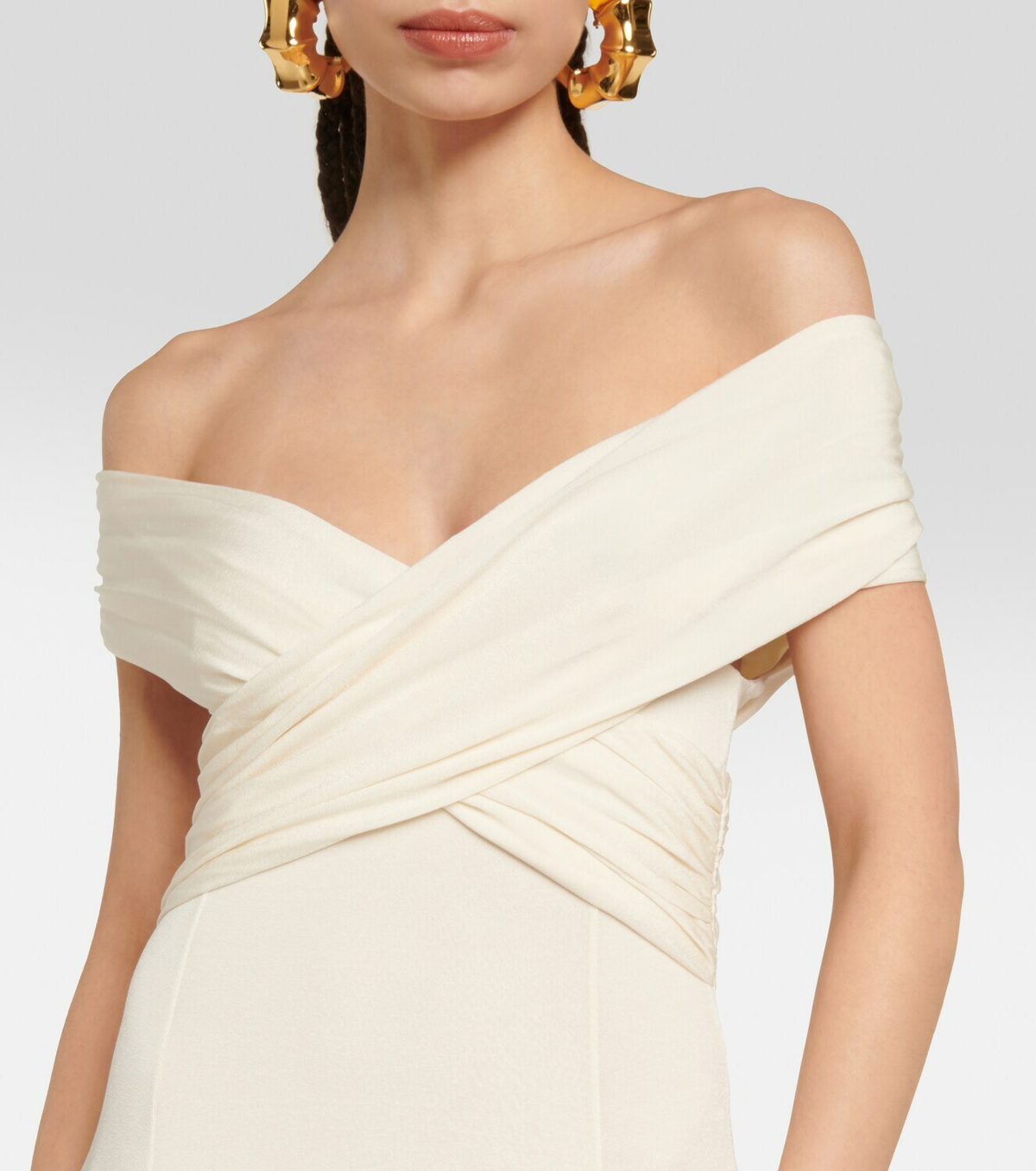 Khaite - Bruna off-shoulder crêpe maxi dress Khaite