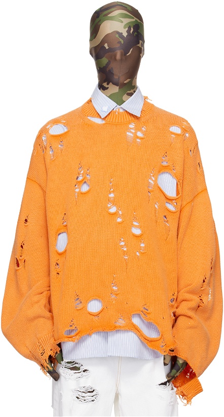 Photo: doublet Orange Destroyed Sweater