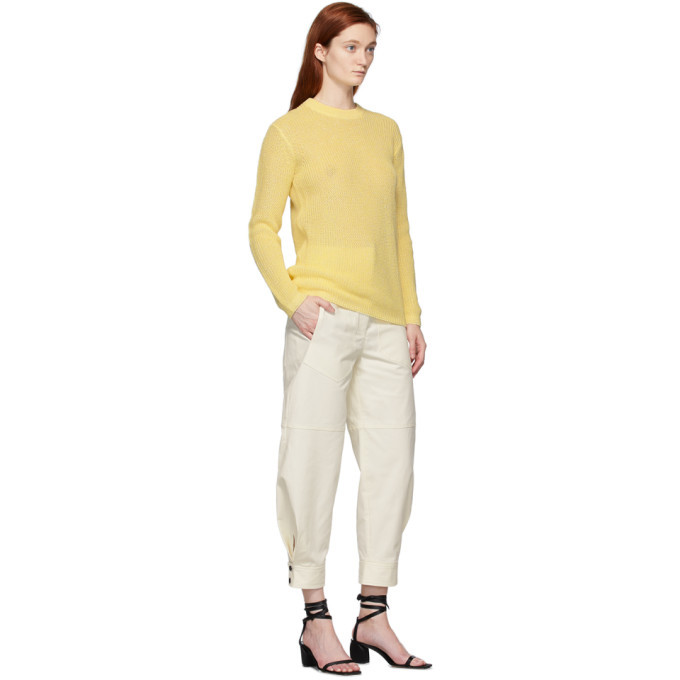 Tibi Yellow Crispy Cotton Crewneck Sweater