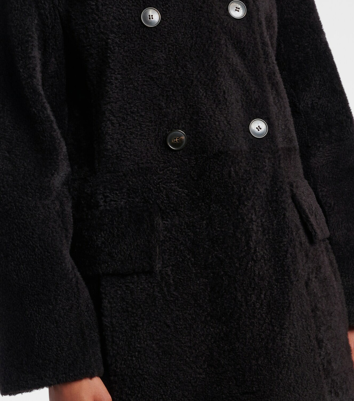 Yves Salomon Double-breasted shearling coat