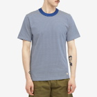 Armor-Lux Men's Fine Stripe T-Shirt in Ocean/Milk