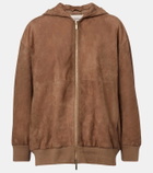 'S Max Mara Suede zip-up hoodie