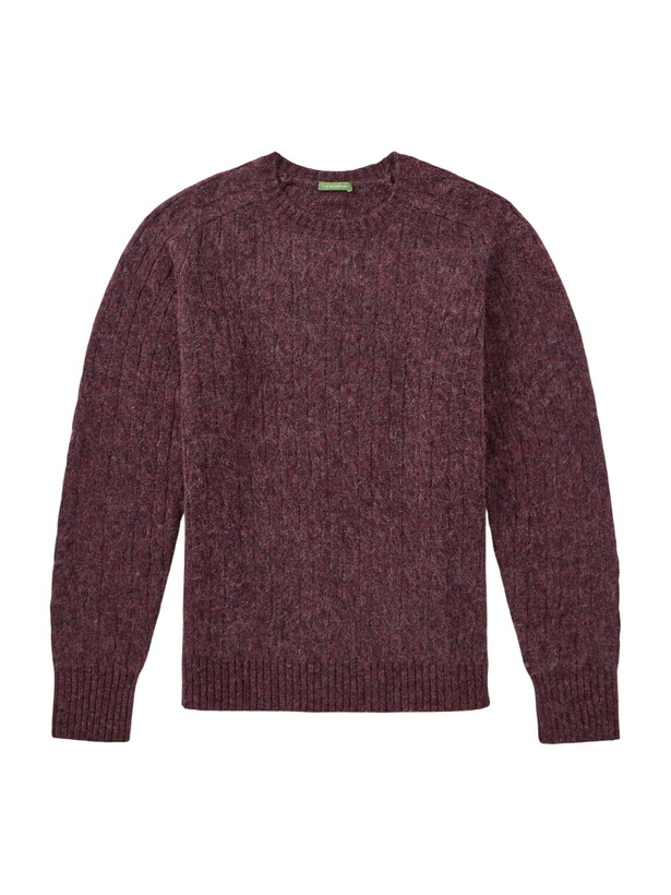 Photo: Sid Mashburn - Cable-Knit Wool Sweater - Burgundy