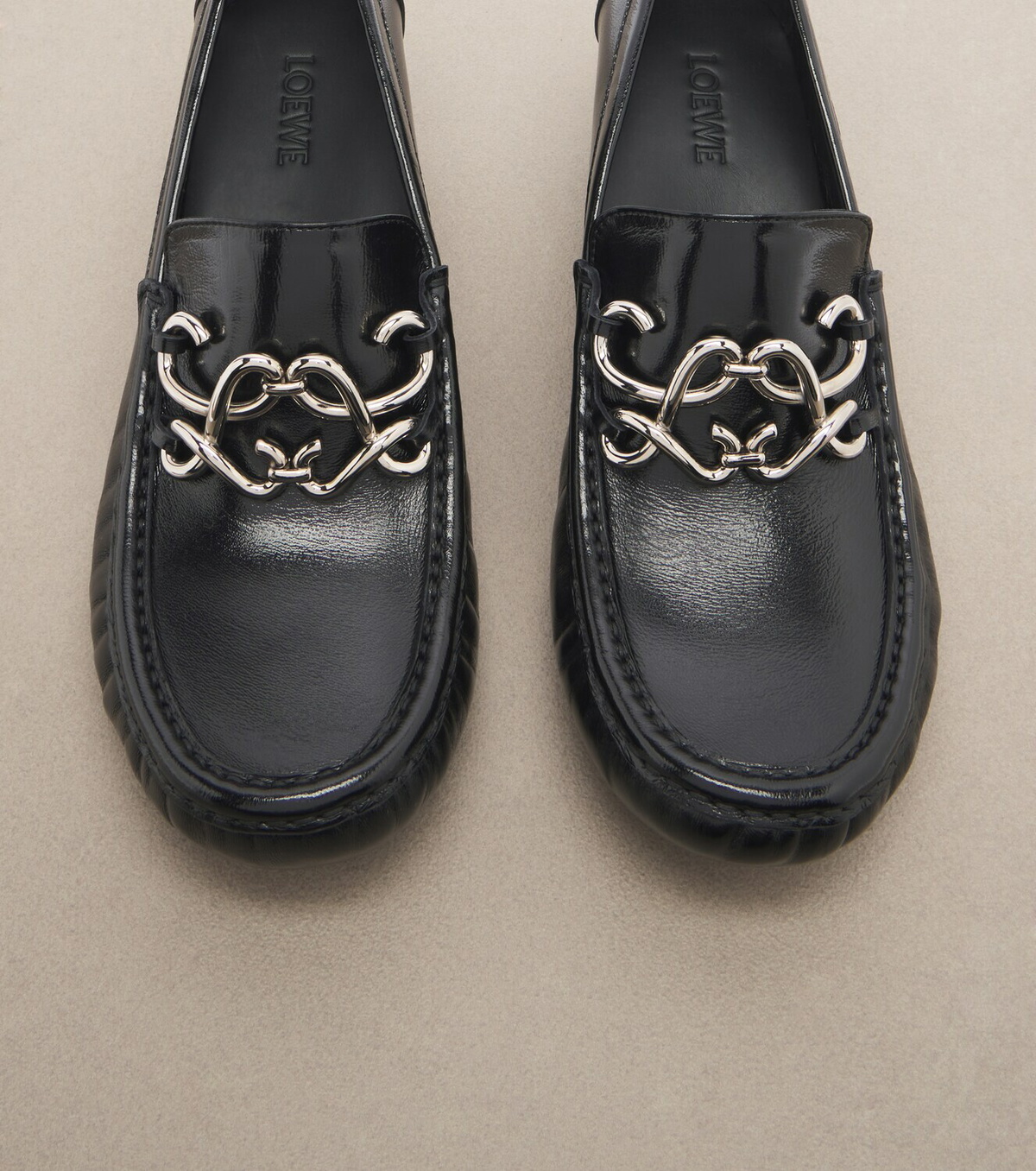 Loewe Oval Double L leather loafer pumps