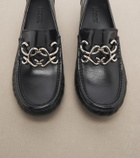 Loewe Oval Double L leather loafer pumps