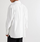 Bottega Veneta - Oversized Embellished Stretch-Cotton Oxford Shirt - White