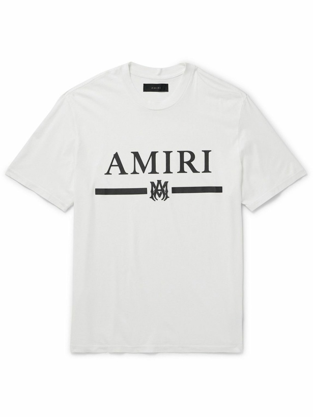 Photo: AMIRI - Logo-Appliquéd Cotton-Jersey T-Shirt - White