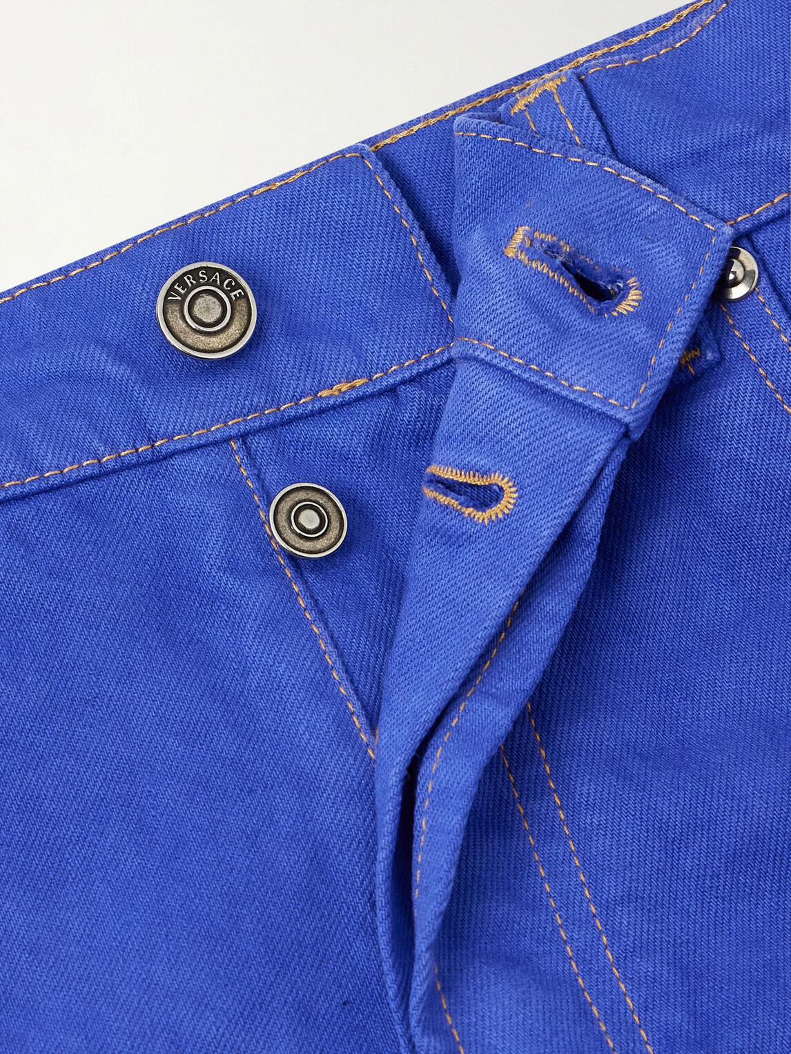 Versace - Straight-Leg Logo-Appliquéd Jeans - Blue