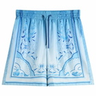 Casablanca Men's Egyptian Rug Silk Shorts in Blue