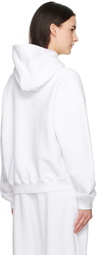 Alexander Wang White Oversize Logo Hoodie