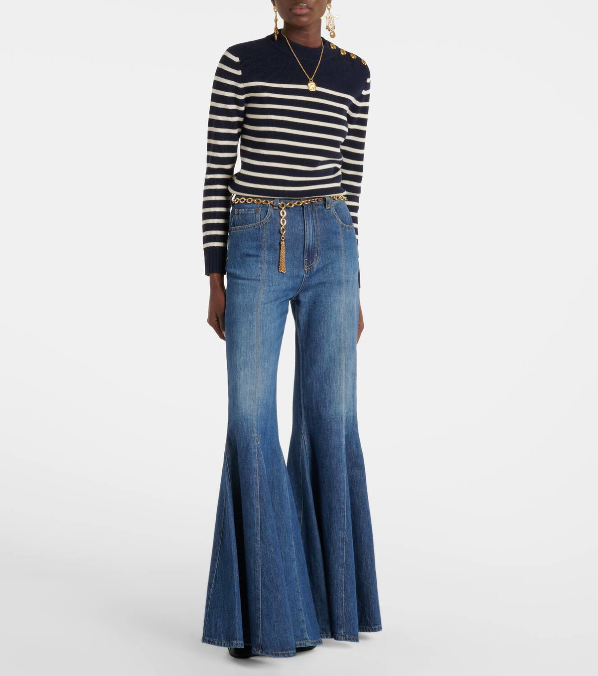 Chloé Striped wool and cashmere sweater