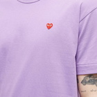 Comme des Garçons Play Men's Small Red Heart T-Shirt in Purple