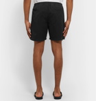 Mr P. - Linen and Cotton-Blend Drawstring Shorts - Black