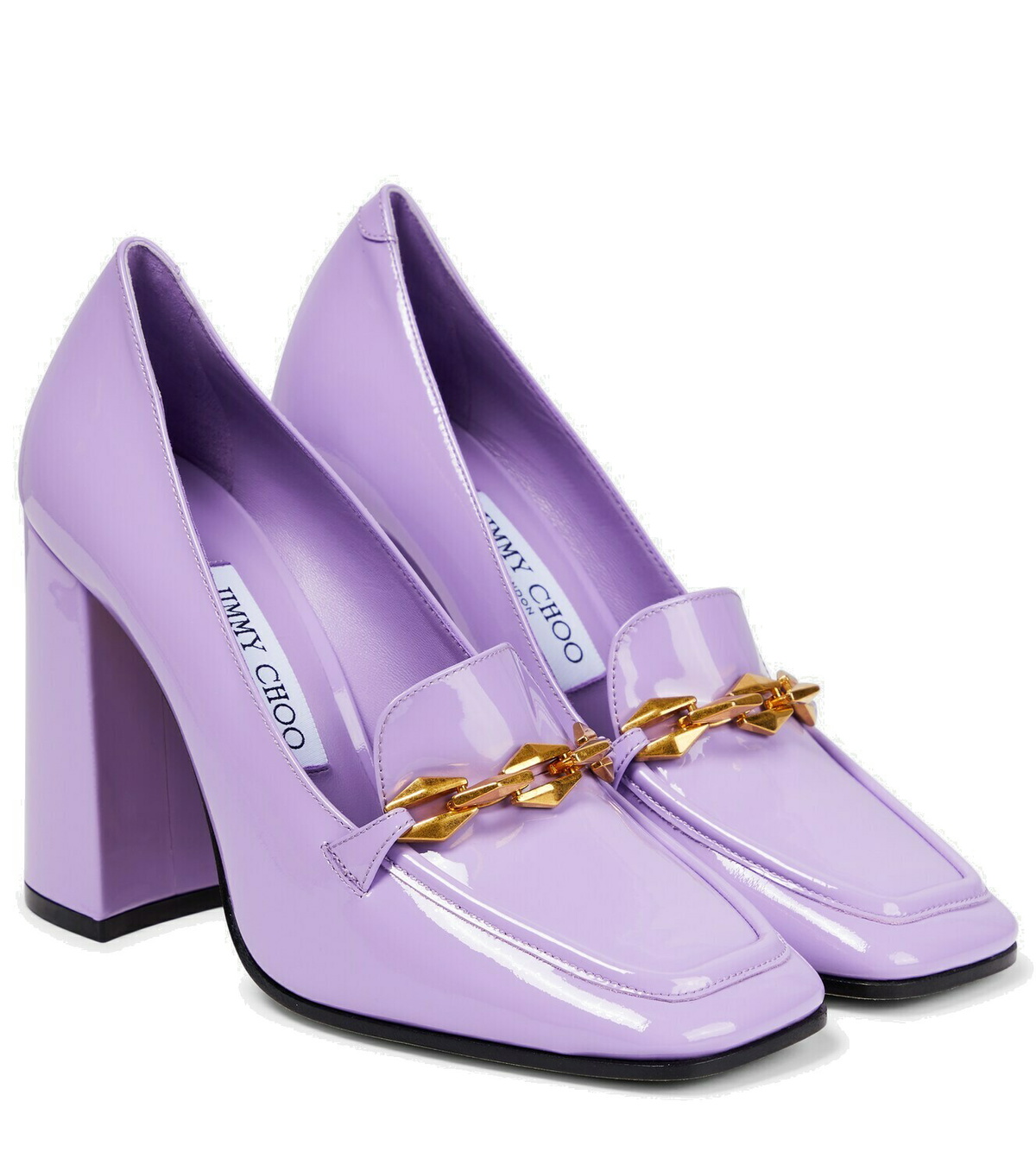 【Jimmy Choo】ダイヤモンド Tildaメタリックレザー Mary Janeフ Jimmy Choo Diamond Tilda Leather Ballerina Shoes | Black