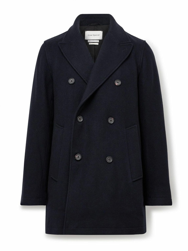 Photo: Oliver Spencer - Albion Double-Breasted Felt Coat - Blue