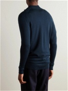 Sunspel - Slim-Fit Wool Half-Zip Sweater - Blue