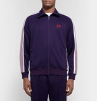 Needles - Embroidered Striped Satin-Jersey Track Jacket - Purple