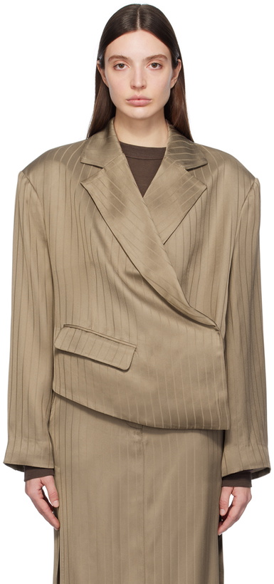 Photo: REMAIN Birger Christensen Brown Asymmetrical Blazer