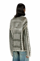 Diesel Treated cable-knit cardigan - Knitwear Mens in Multicolor