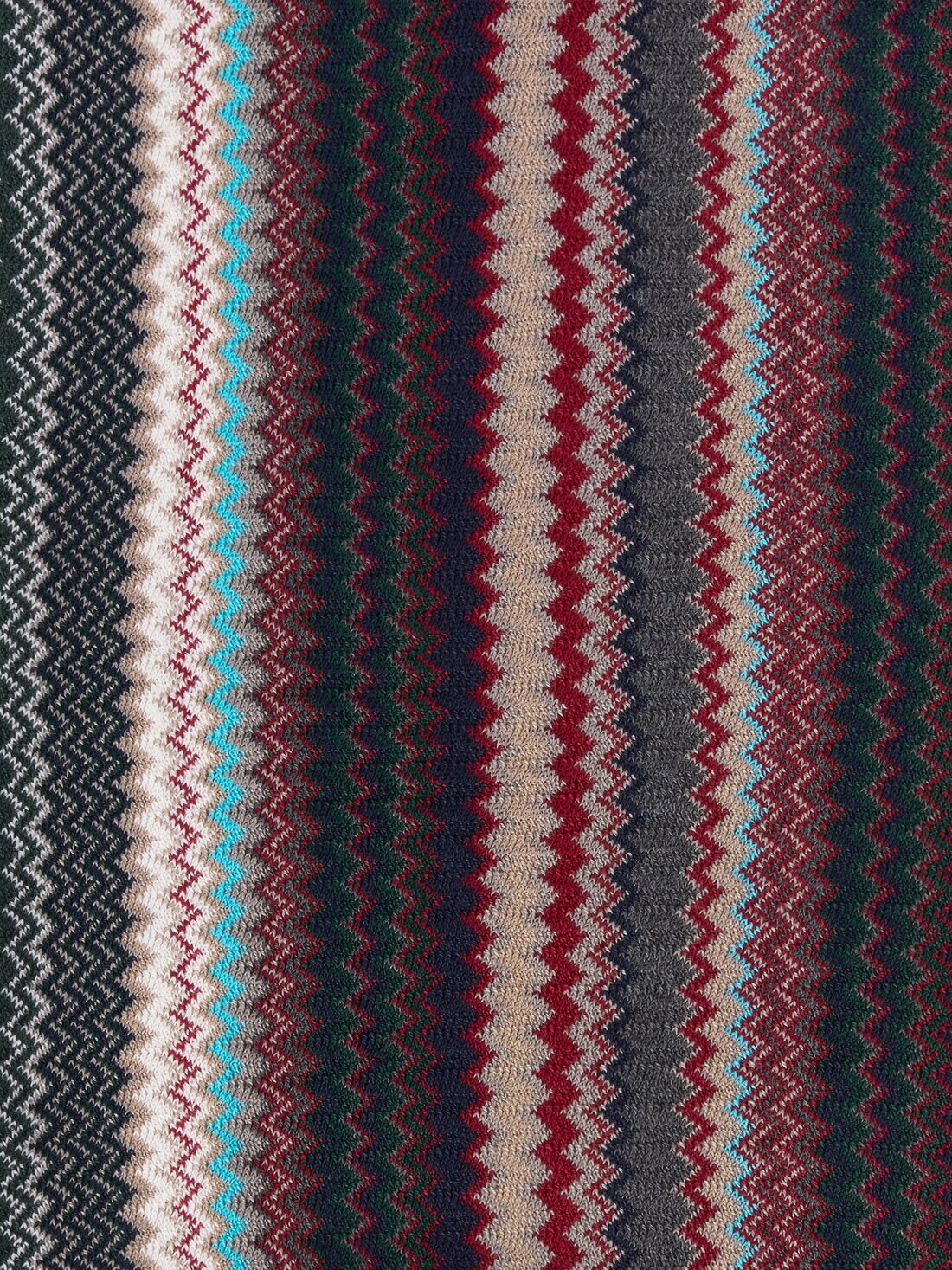 Missoni - Zigzag wool scarf with fringes, Men, Multicoloured