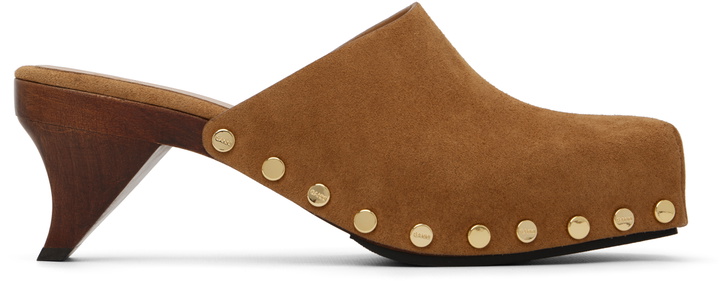 Photo: GANNI Brown June Sabot Mule Heels