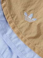 adidas Originals - Wales Bonner Logo-Embroidered Layered Recycled-Shell and Cotton Shorts - Brown