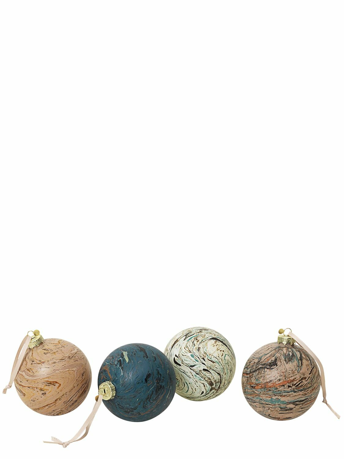 FERM LIVING Set Of 4 Large Marble Baubles