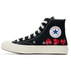 COMME des GARÇONS PLAY Black Converse Edition Chuck 70 Multi Heart Sneakers
